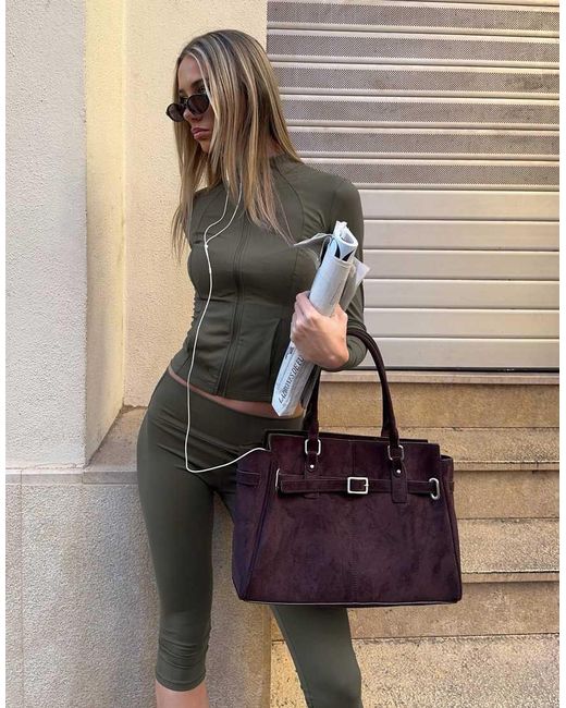 Bershka Natural Technical Fabric Capris