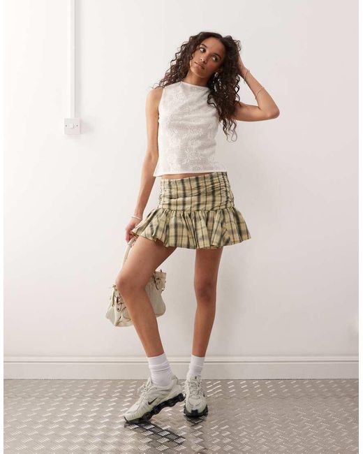 Collusion White Knitted Festival Jacquard Tan Top