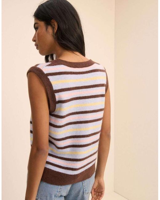 Nobody's Child Blue Stripe Button Through Vest