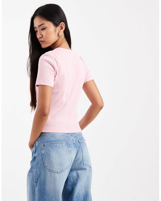 ONLY Pink Ribbed T-shirt