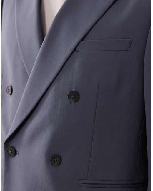 ASOS Blue Double Breasted Regular Suit Jacket for men