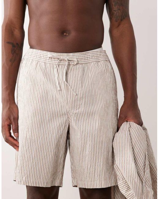 Jack & Jones Natural Seersucker Shorts for men