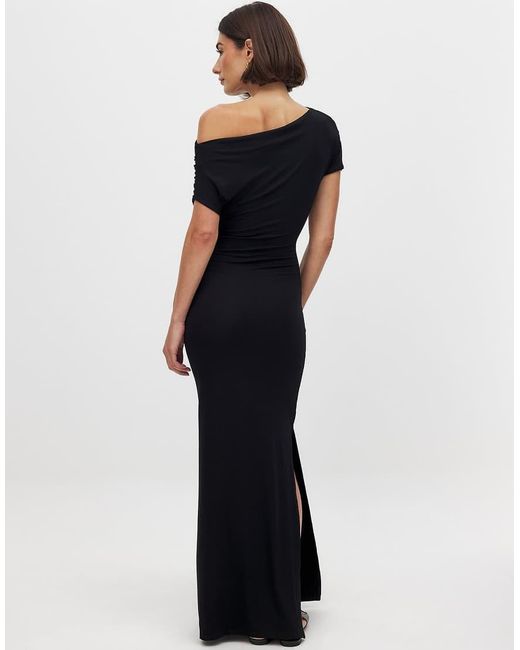 NA-KD Blue Soft Line Draped Maxi Dress