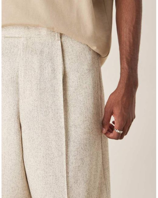 Pantaloncini Oversize Eleganti Crema Testurizzato di ASOS in Natural da Uomo