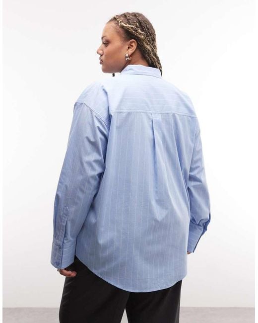 ASOS Blue Asos Design Curve Classic Cotton Shirt