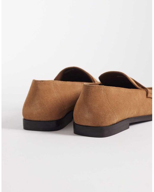 ASOS Brown Penny Loafer With Ruching for men