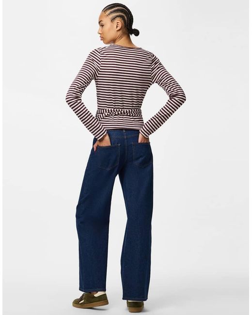 Pieces Blue Wrap Top