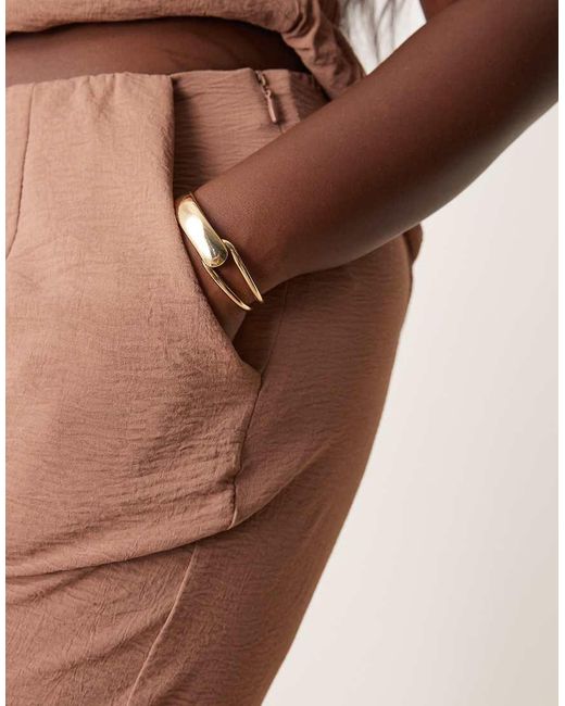 ASOS Brown Curve Tailored Straight Leg Trousers Co-ord