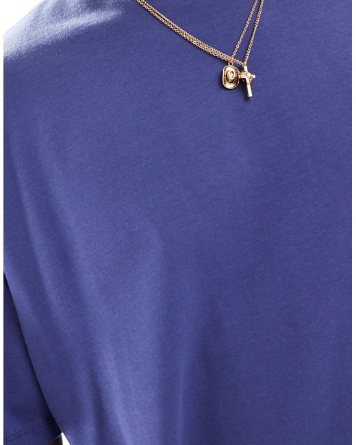 ASOS Blue 240gsm Heavyweight Oversized T-shirt for men