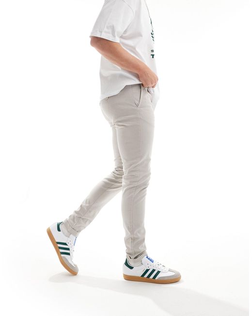 Pantalon chino skinny - taupe délavé ASOS pour homme en coloris White