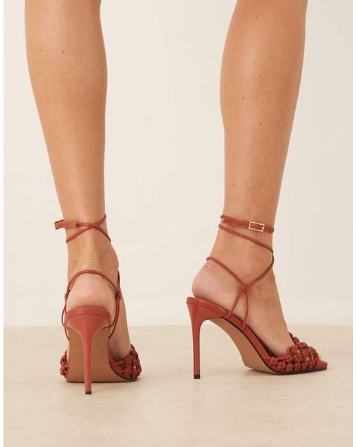 ASOS Natural Nadine Knotted High Heeled Sandals