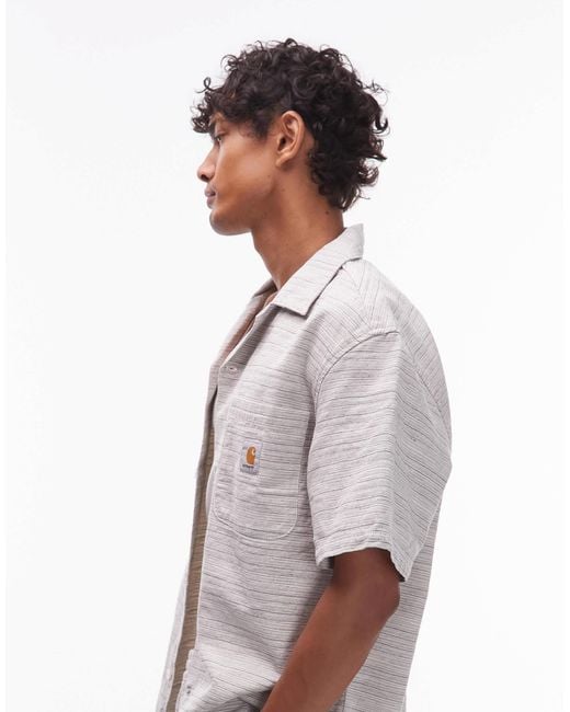 Gellar - chemise d'ensemble texturée à manches courtes - crème Carhartt pour homme en coloris White