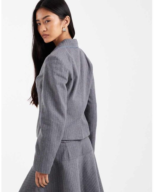 Collusion Gray Fitted Blazer