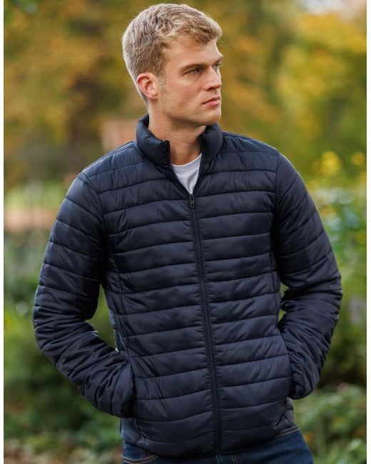 French Connection Blue Superlight Funnel Neck Puffer Jacket for men