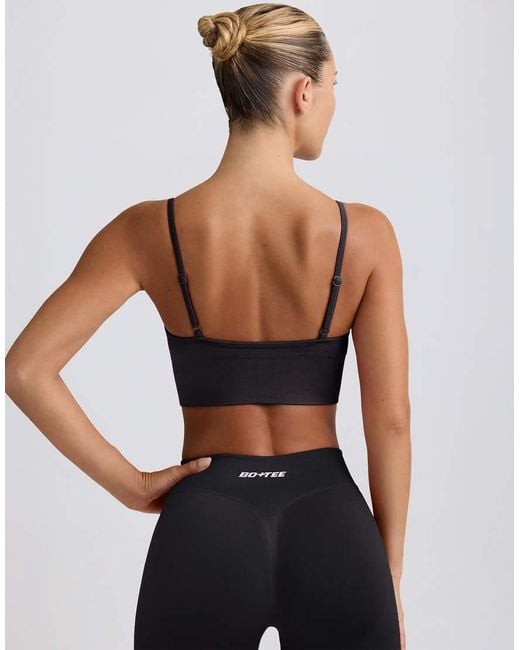 BO+TEE Black Bo+tee V-neck Define Seamless Cami Sports Bra