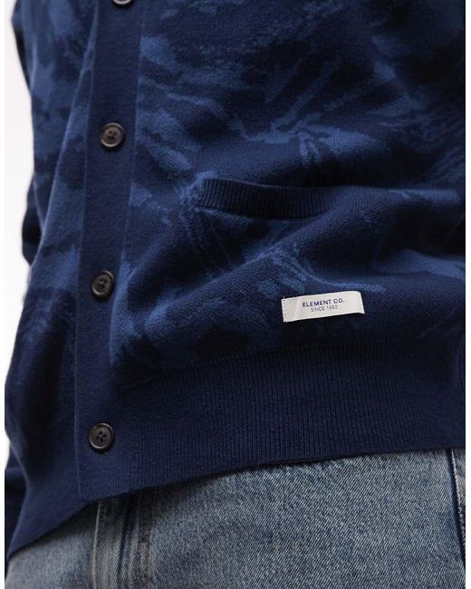 Element Blue Camo Button-up Cardigan for men