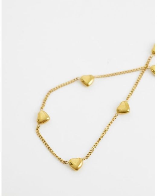 ASOS Natural Waterproof Stainless Steel Necklace With Heart Design