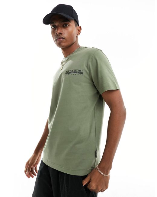 Camiseta con estampado gráfico en la espalda tahi Napapijri de hombre de color Green