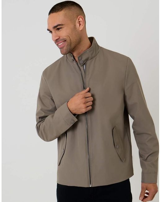 Threadbare Brown Showerproof Lightweight Zip Up Harrington Jacket for men