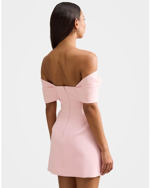 Forever New Pink Bandeau Oversized Bow Structured Mini Dress