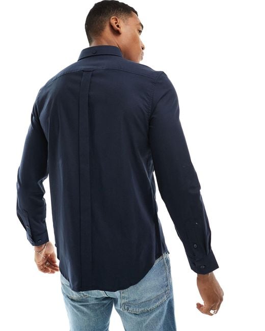 Ben Sherman Blue Long Sleeve Oxford Shirt for men