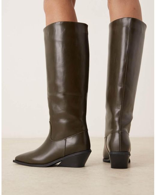 Glamorous Natural Western Knee Boots