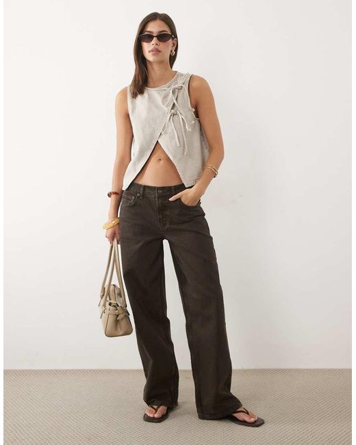 ASOS Natural Wrap Front Top