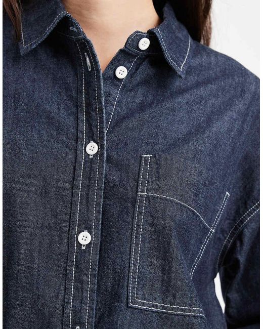 Object Blue Buton Down Denim Top Co-ord