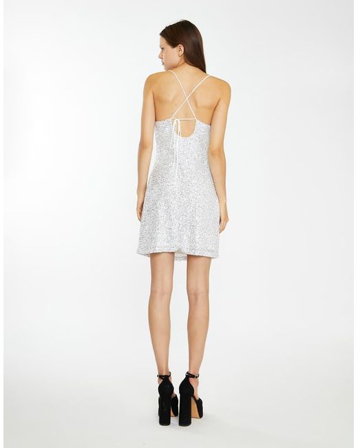 Glamorous White Cowl-Neck Mini-Dress