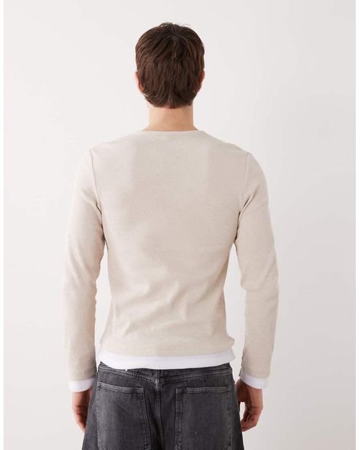 Collusion Natural Double Layer Henley for men