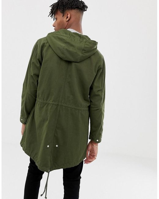 ASOS Lightweight Parka Jacket in Green for Men | Lyst