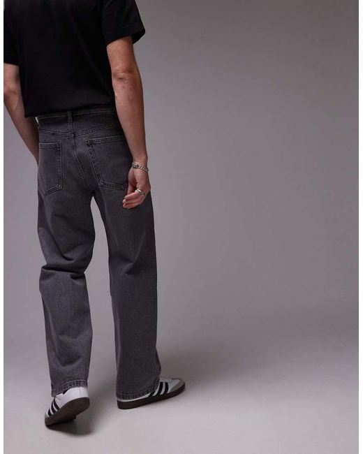 ARKET Gray Mist Low Rise Baggy Wide Leg Jeans for men