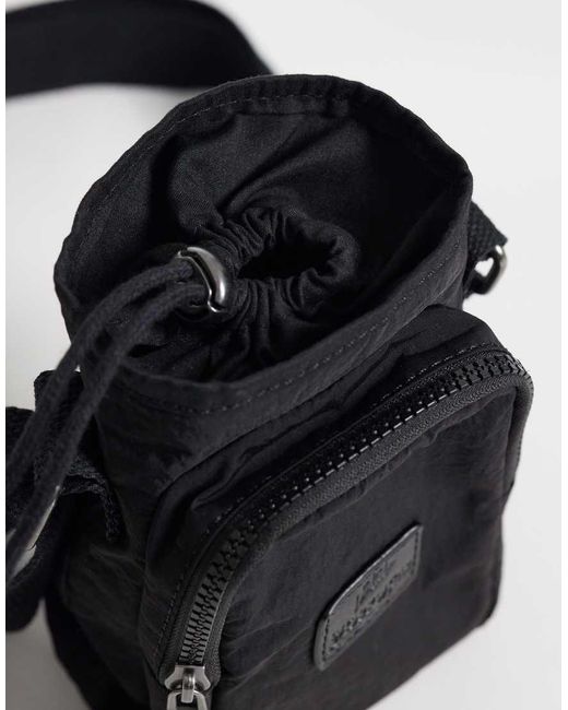 ASOS Black Water Bottle Nylon Crossbody for men