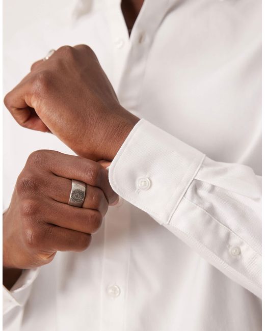 Abercrombie & Fitch – langärmliges anzughemd in White für Herren