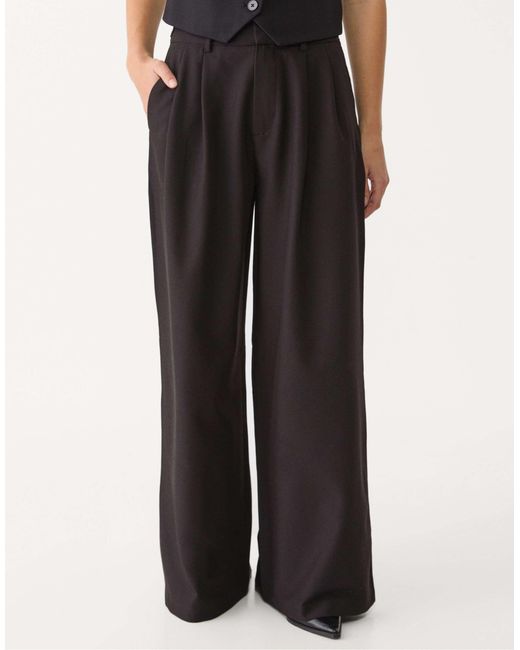 Pantalon ultra large à taille ajustable Stradivarius en coloris Black