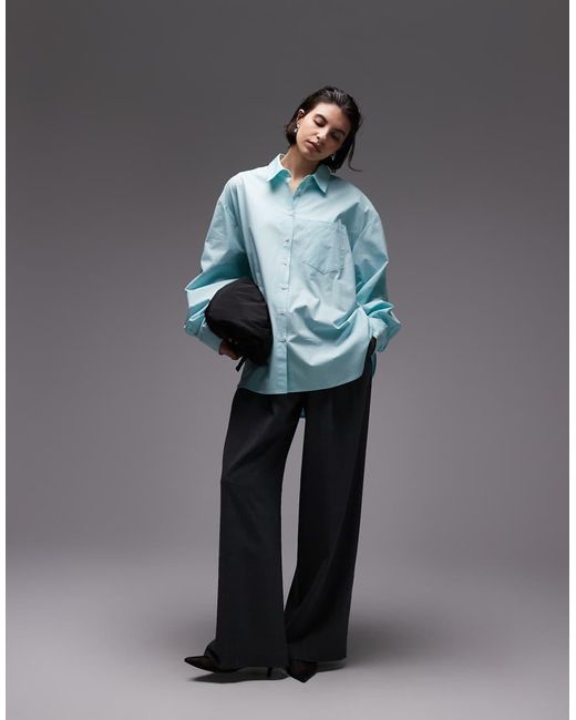 ASOS Gray Oversized Shirt With Tab Back Detail