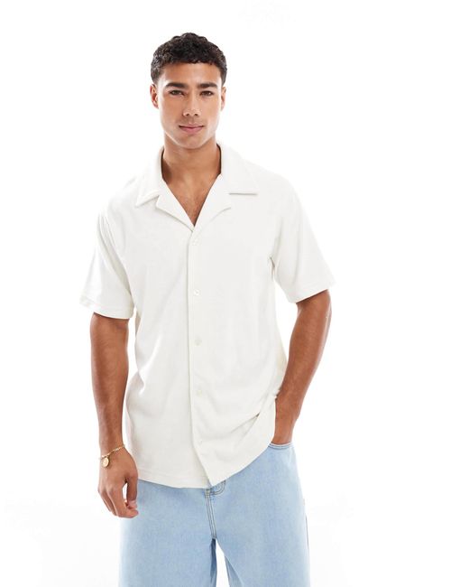 Jack & Jones White Towelling Polo for men