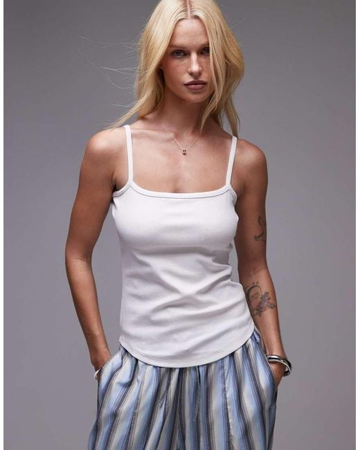 & Other Stories Gray Sleek Fit Jersey Strappy Vest