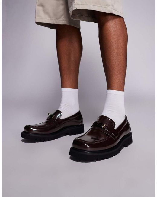 ASOS Black Square Toe Loafers for men