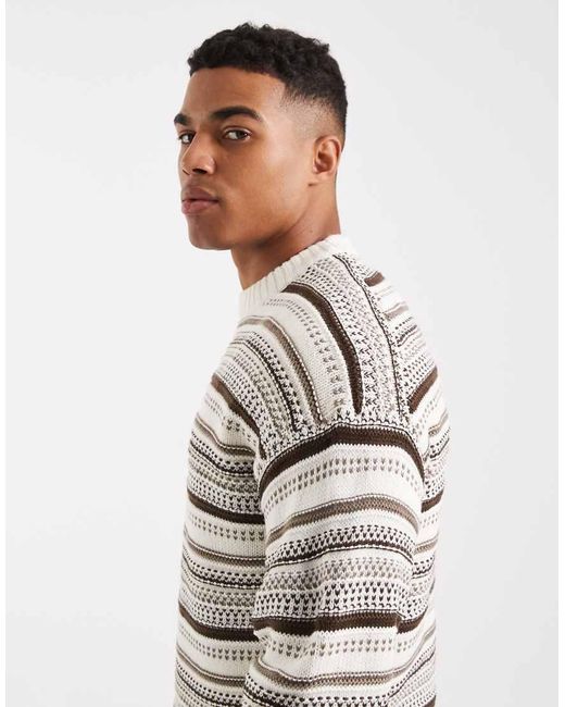Only & Sons Gray Textured Crew Neck Knit for men