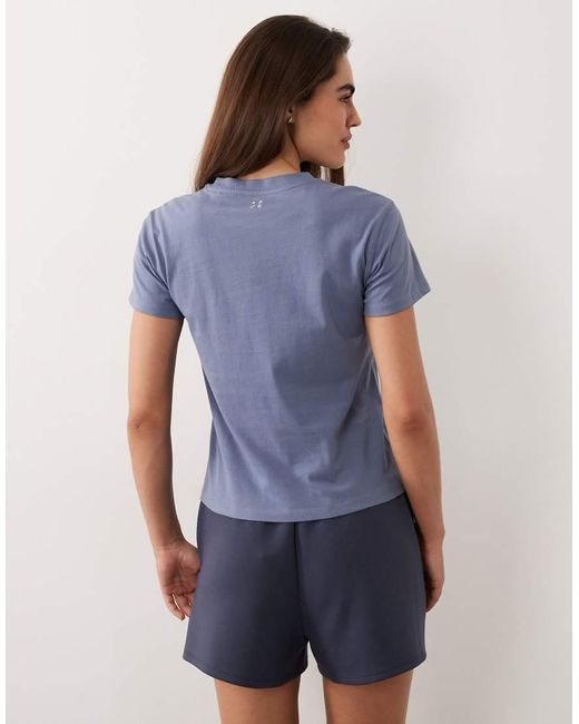 4505 Blue Icon Cotton Boxy T-Shirt With Quick Dry Finish