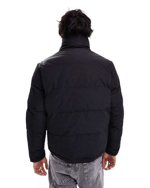 AllSaints Black Novern Zip Up Puffer Jacket for men