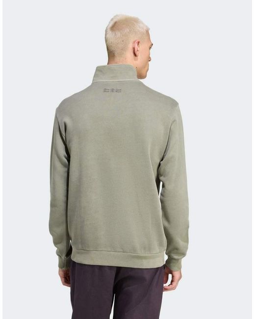 Adidas Originals Gray Fc Bayern Terrace Icons Half-Zip Top for men