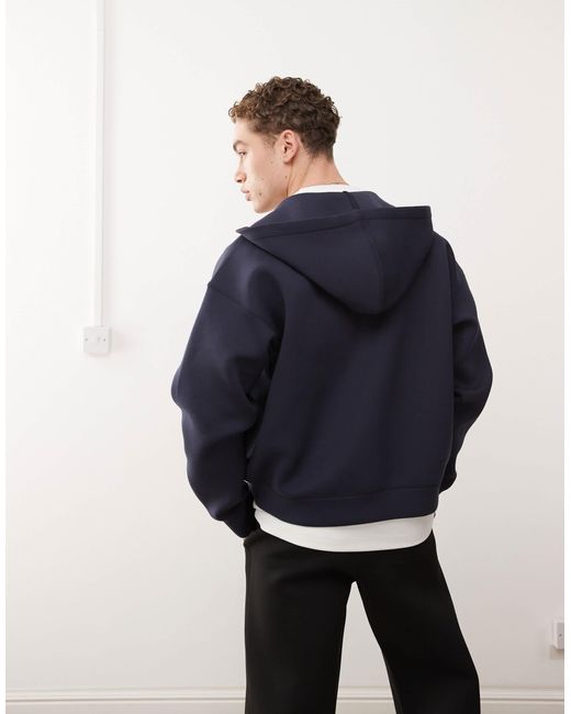 Weekday Blue Simon Zip Through Hoodie for men