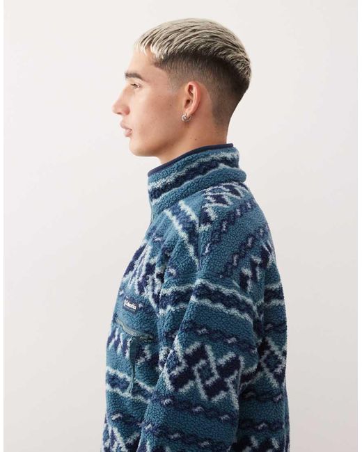 Columbia Blue Helvetia Ii Printed Half Snap Fleece for men