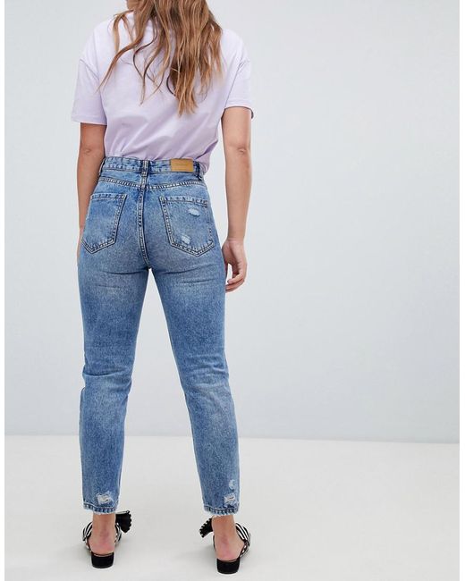 Stradivarius Denim Mom Jean in Black 