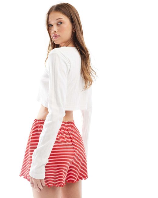 Wednesday's Girl Red – langärmliger pointelle-pyjama