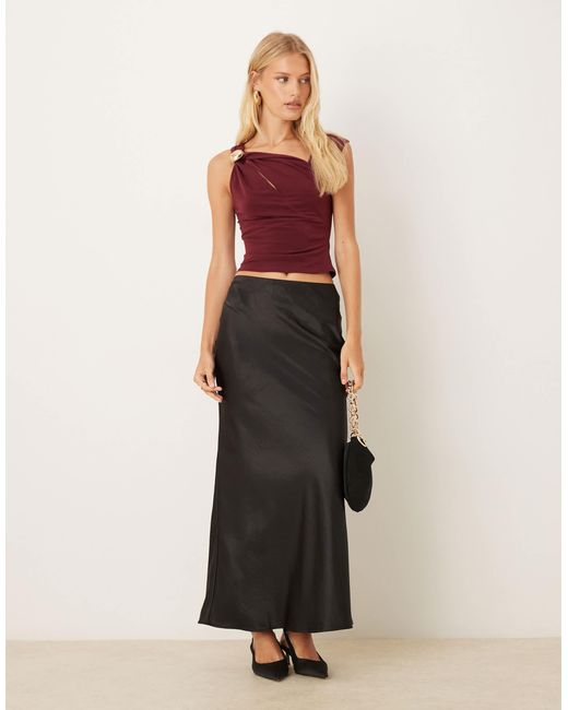 ASOS Red Off Shoulder Trim Detail Top With Cut Out