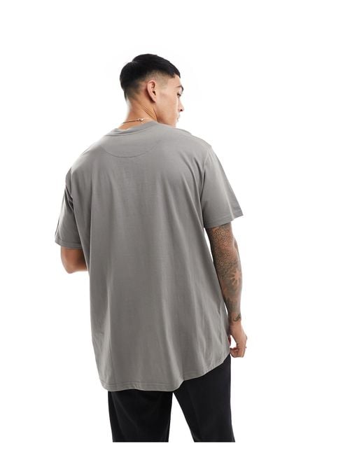 Brave Soul Gray Oversized High Neck T-shirt for men