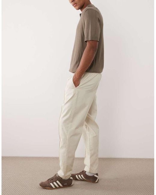 New Look Natural Pintuck Tie Waist Pants for men
